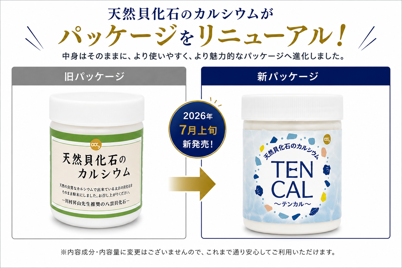 天然貝化石のカルシウム
